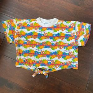 Bonjour VTG crop top - pineapple, flowers